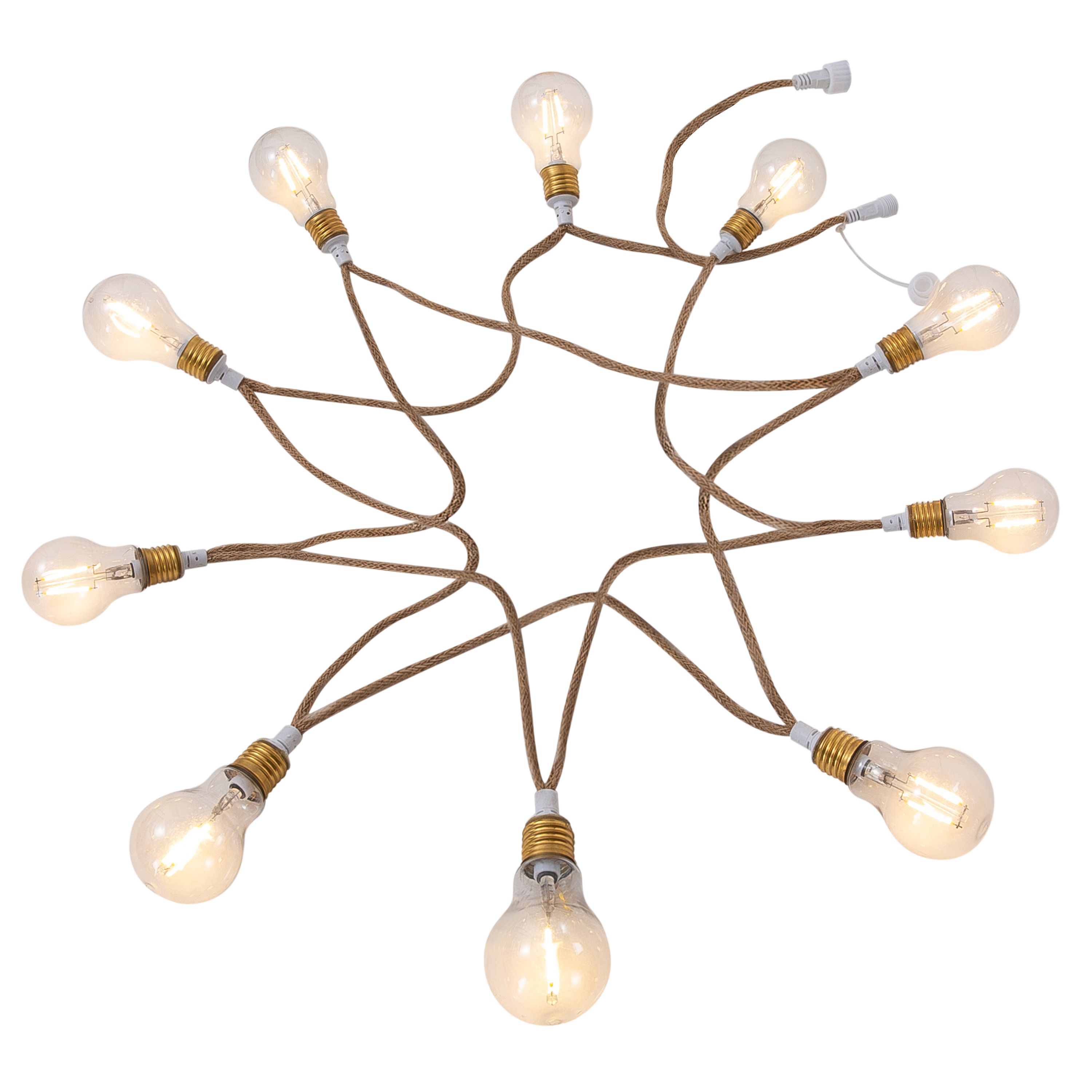 INSPIRE - Guirlanda exterior 5M MINTA - 10 lâmpadas LED integradas - regulável com controle remoto - Corda dourada - 7