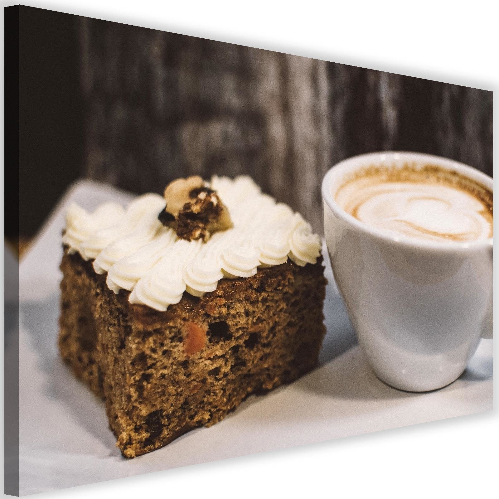 Obraz na płótnie, Cappuccino ciasto słodycze 120x80