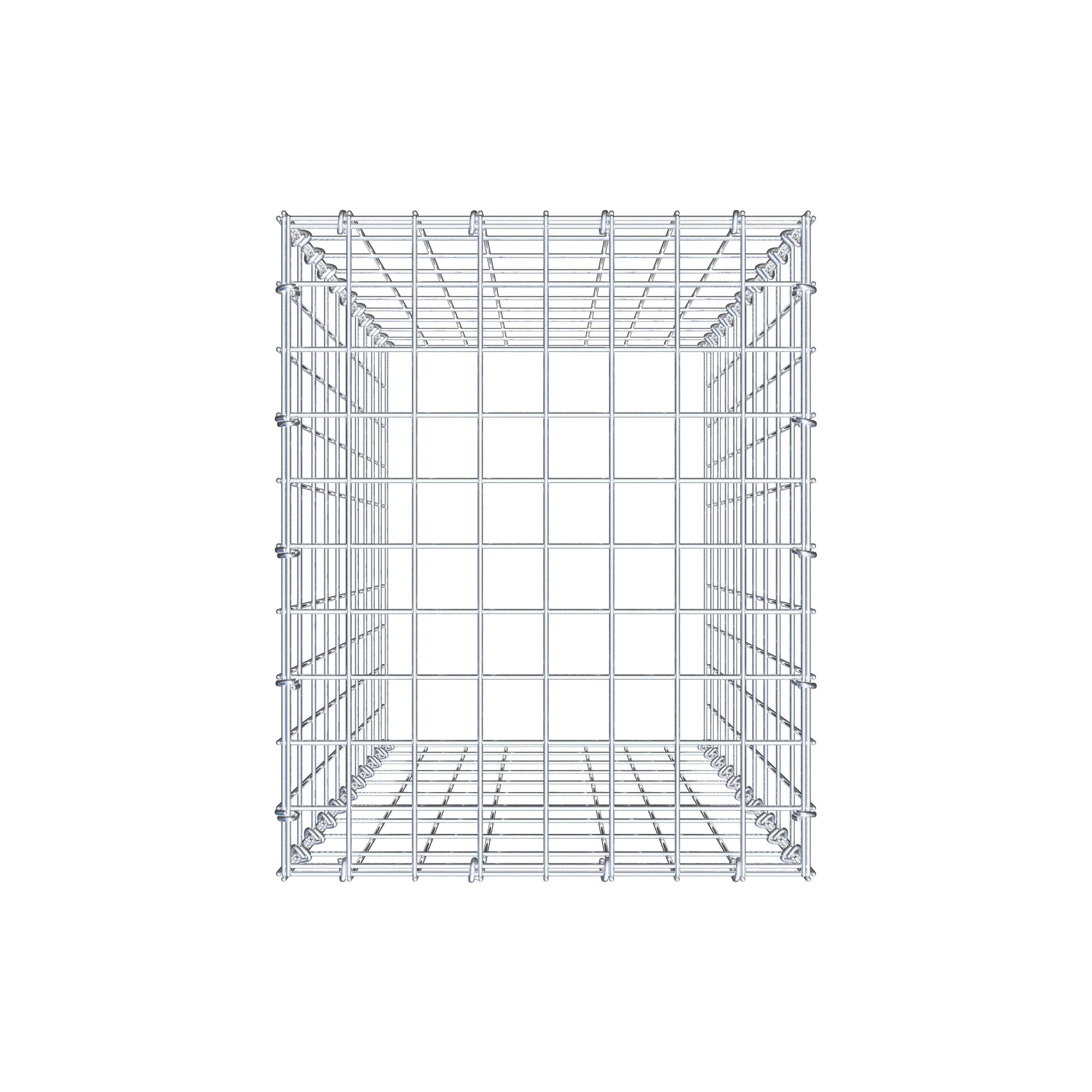 Gavión para apilar en acero galvanizado 100x40x50cm (LxAxP), malla 5 x 10cm, Anillo en C, sin rejilla inferior - 5
