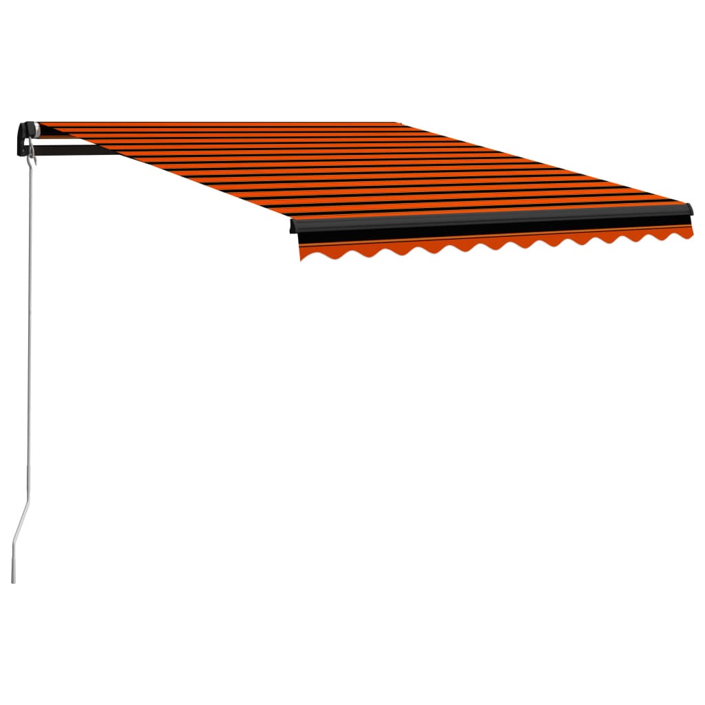 Toldo retráctil | toldo parasol | marquesina manual naranja y marrón 350x250 cm cfw54532