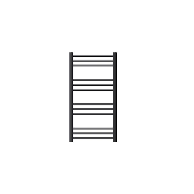 Scaldasalviette a forma diritta antracite attacco laterale 50 x 80 cm