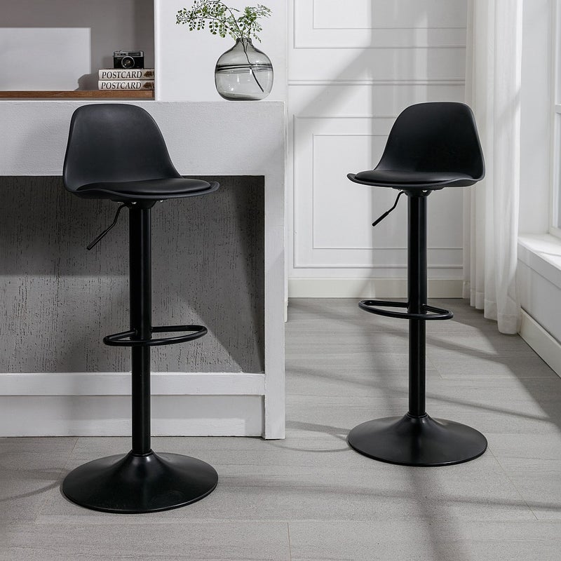 Zestaw 2 stołków barowych z polipropylenu i metalu – Czarny – XAFY