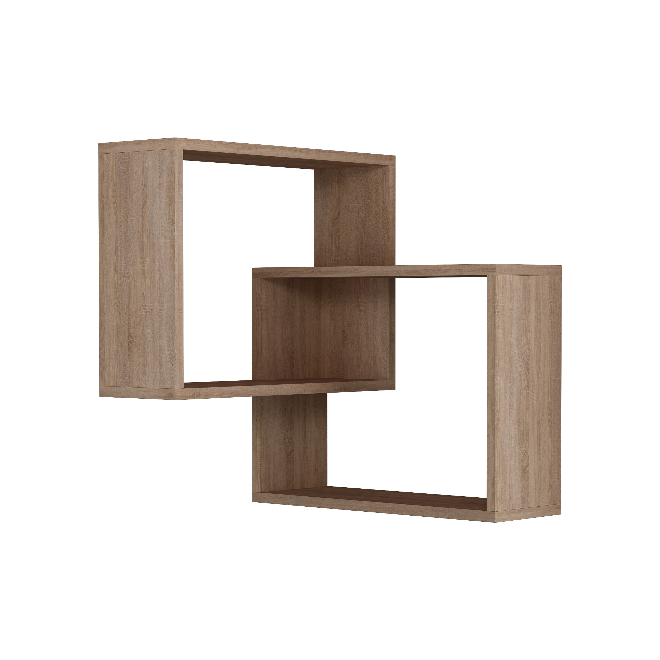 Decortie Bibliothèque murale moderne d'angle avec anneau Présentoir Chêne 60cm - 2