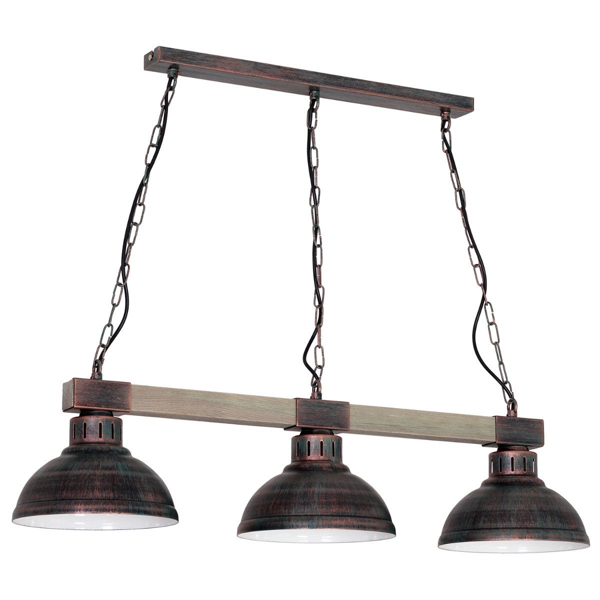 Lampa wisząca Hakon brązowo-jasne drewno 3xE27x15W wym: 68 x 72 x 21 cm metal Luminex