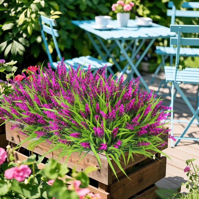 12 Mazzi Di Fiori Artificiali Autunnali Per Esterno - Piante Finte In Seta UV Resistant Per Giardino E Patio