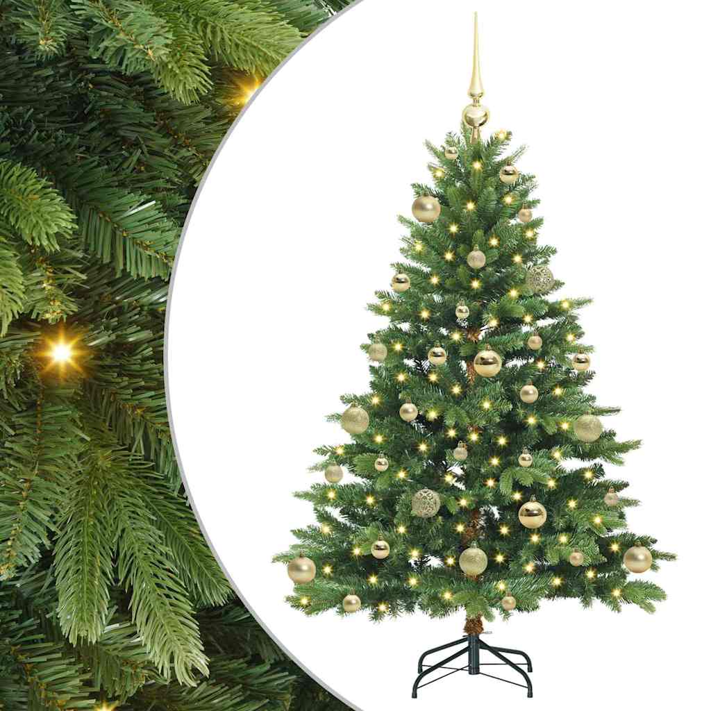 Sztuczna choinka z 150 diodami LED Zielony 120 cm PE i PVC