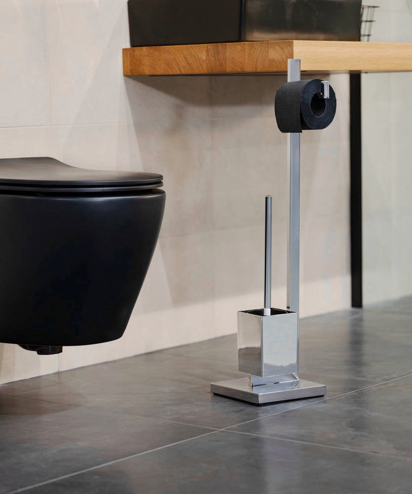 Support papier toilette et brosse QUADRO pour WC - 2 en 1, WENKO, WENKO - 2