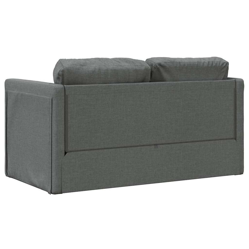 Canapé lit 2 en 1 gris foncé 112x174x55 cm tissu - 7