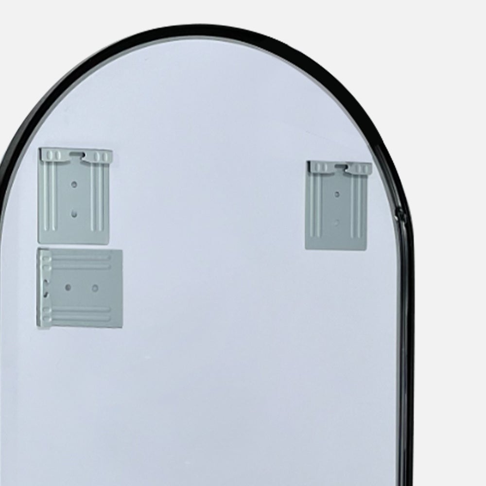 Specchio bagno 50x80 cm ellittico da parete senza cornice, vetro argentato 5 mm antiesplosione, installazione orizzontale o verticale - 9