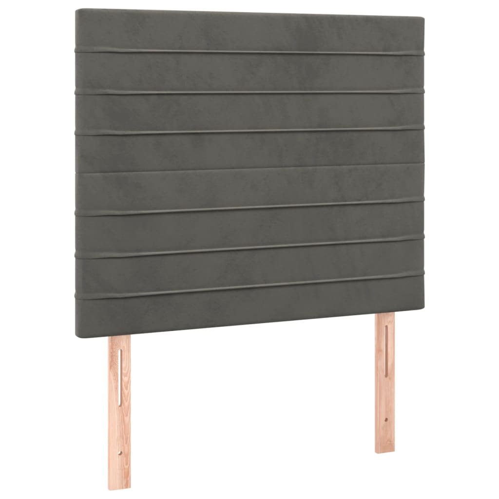 Cadre de lit sans matelas, velours, gris foncé, pour la chambre, 120 × 200 cm - 8
