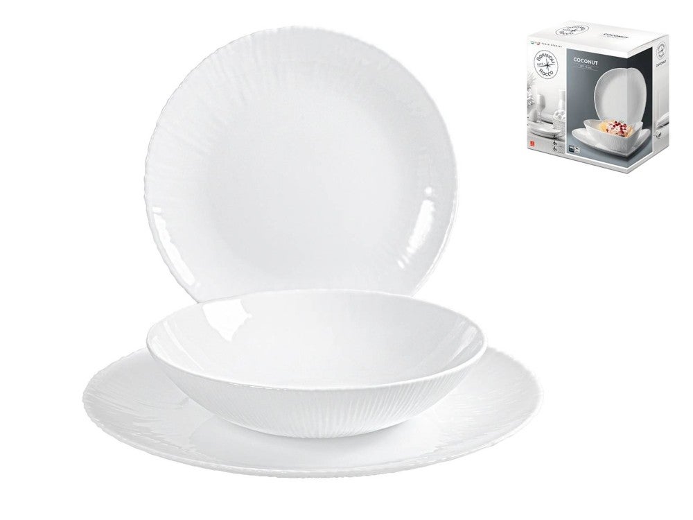Bormioli Rocco 6181501 Ebro Piatto Opale Piano, 25,5 cm, Bianco