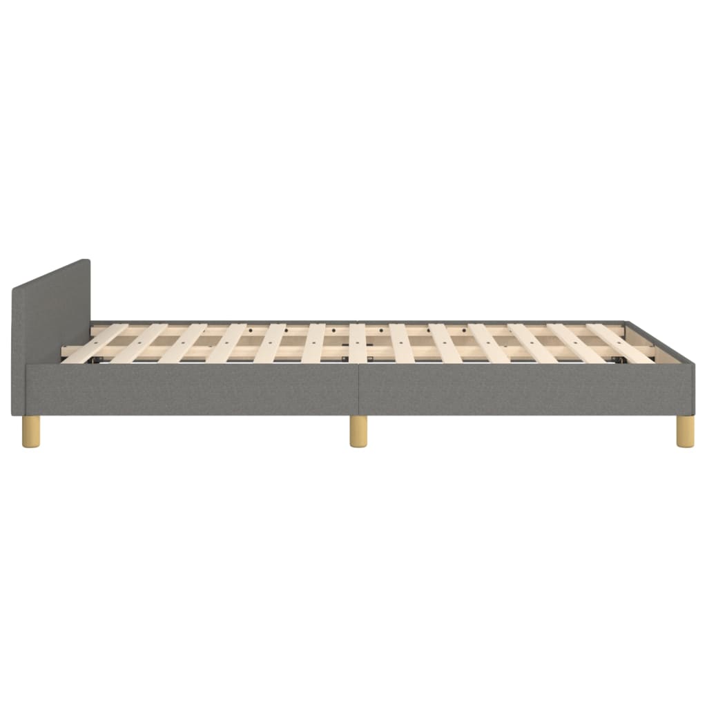 Cadre de lit sans matelas gris foncé 120 x 200 cm en tissu - 7
