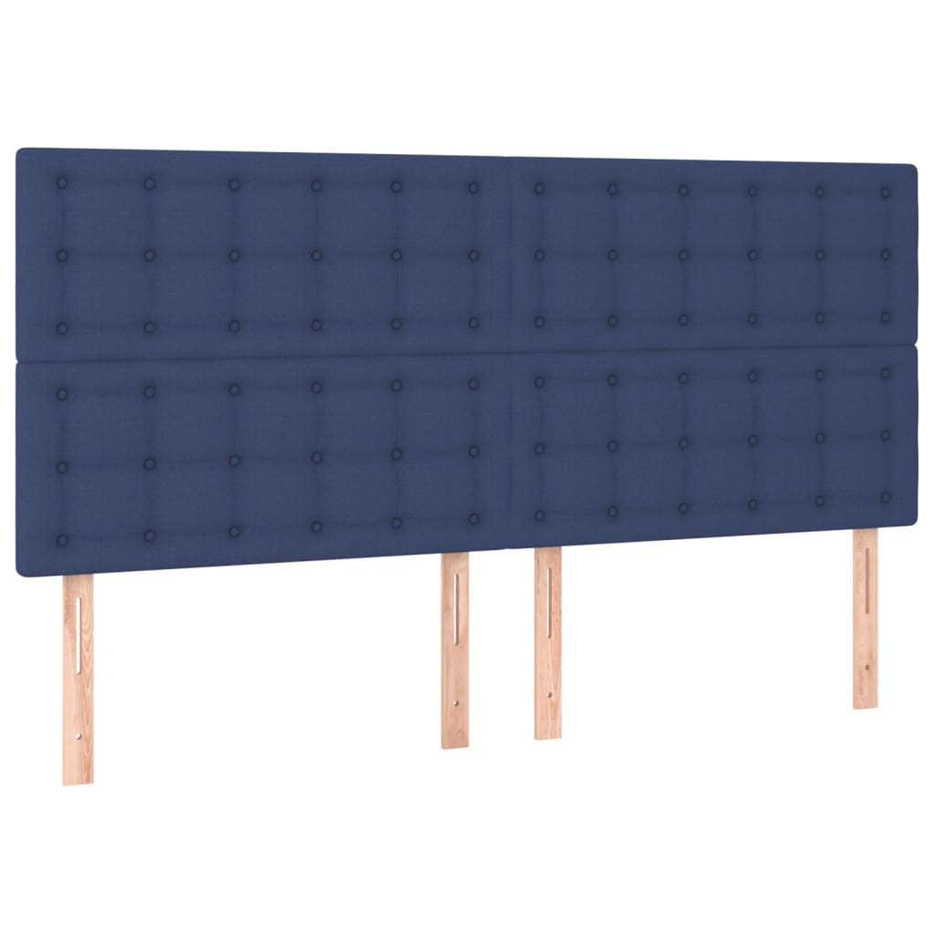 Maison Exclusive - Sommier à lattes de lit et matelas et LED Bleu 160x200 cm Tissu - 7