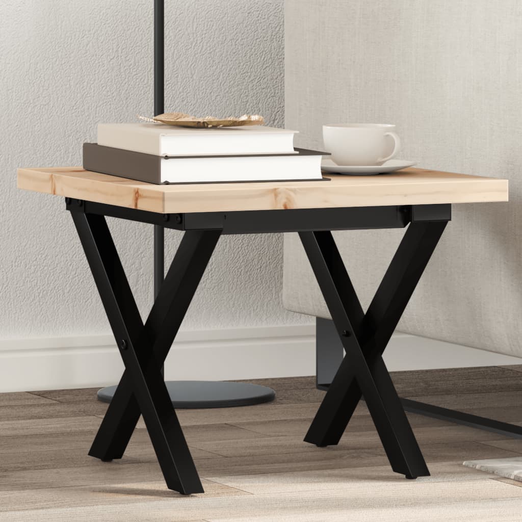 VidaXL Tavolino Da Salotto A Forma Di O – 100x50x45 Cm – Legno Pino Massello E Acciaio - 4