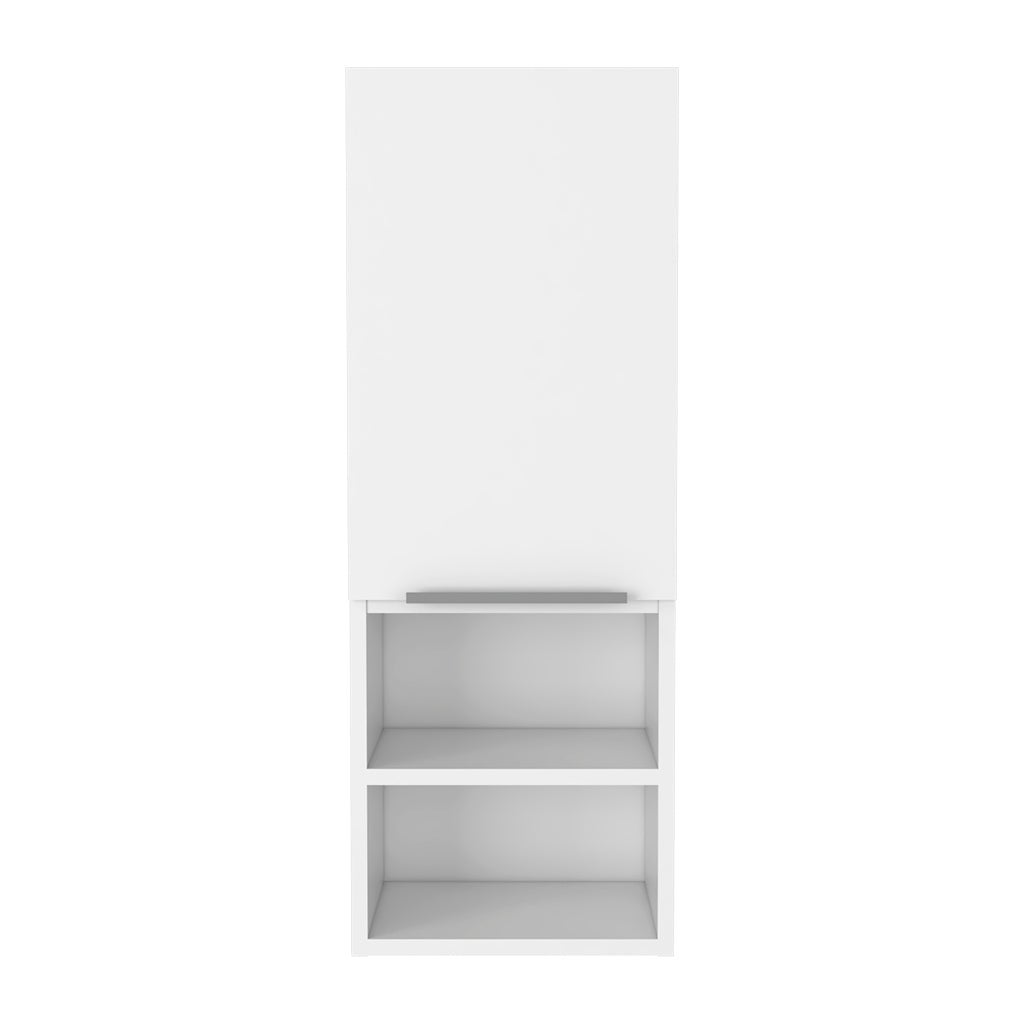 Armario de Pared baño Mila en melamina con una puerta y cuatro estantes , 81.7 X 30 X 25.5 cm , Blanco - 2