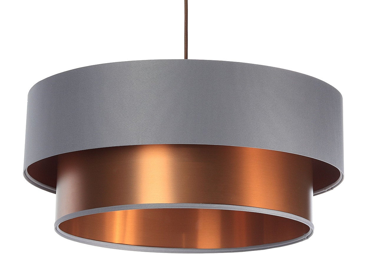 Lampa wisząca DOUBLE GRAY 40 szara/miedziana
