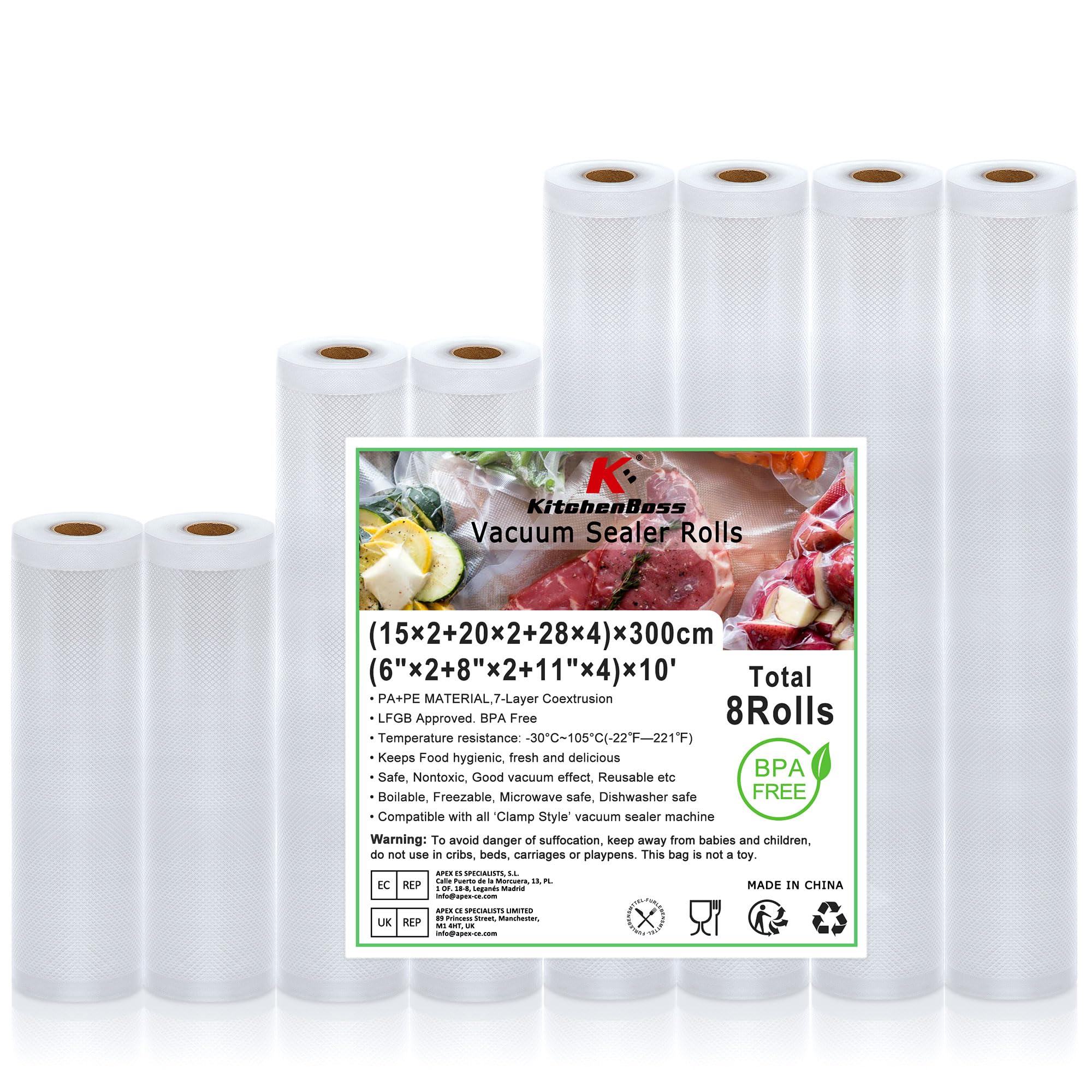 PRINCESS 492999 Rotoli Per Sacchetti Sottovuoto | 2 Rotoli Da 10 Metri Per Conservazione Alimenti
