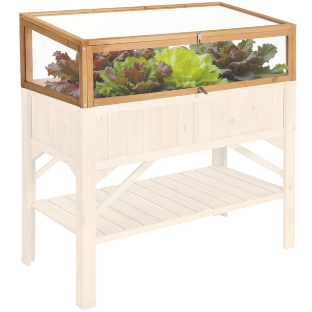 Serre Châssis de Jardin pour Carré Potager 115 x 53 x 34 cm en bois de pin imprégné TECTAKE