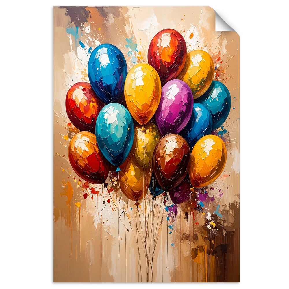 Naklejka na ścianę, Kolorowe Balony Abstrakcja 40x60