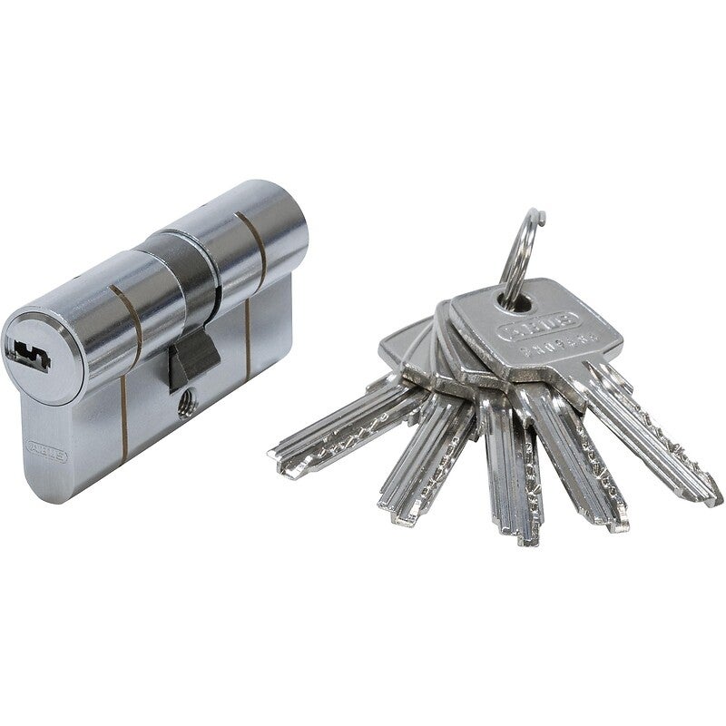 Cylindre D6 PS 45 x 55 Nickelé avec protection par pré-casse 5 clés réversibles et code card - 3