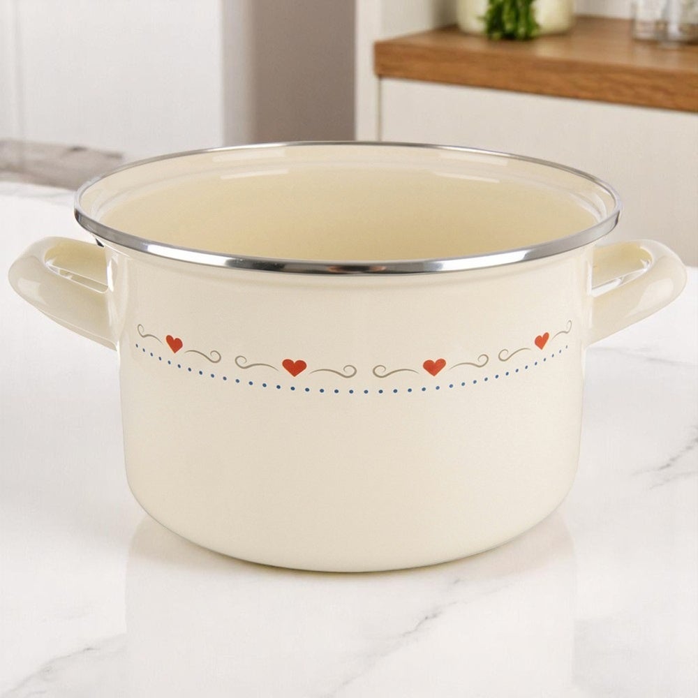 Garnek emaliowany kremowy TONCA 22 cm, 4 l - 2