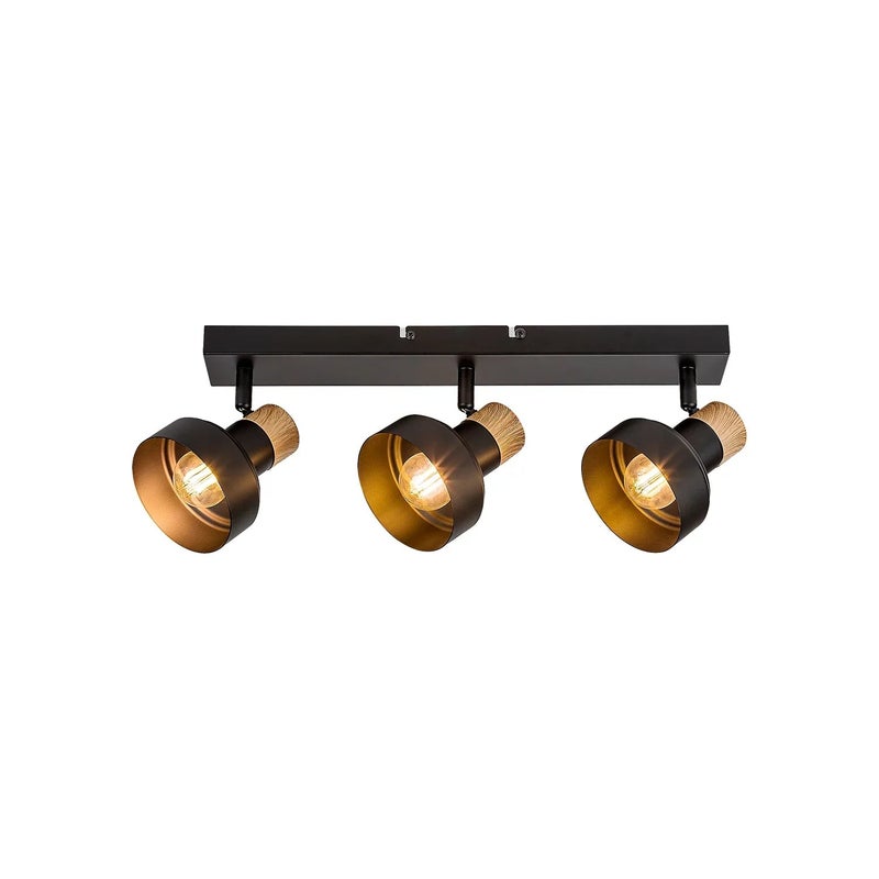 Reflektor sufitowy spot natynkowy Saskia listwa czarny-dąb 3xE14x15W wym: 15 x 45 x 10 cm metal Rabalux