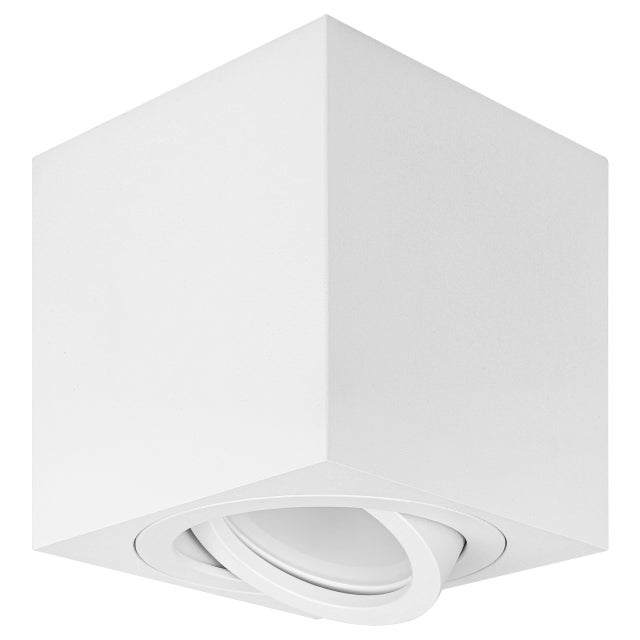Oprawa natynkowa GU10 LED 8x8x8,4 cm tuba lampa sufitowa ruchoma kwadratowa biała MasterLED