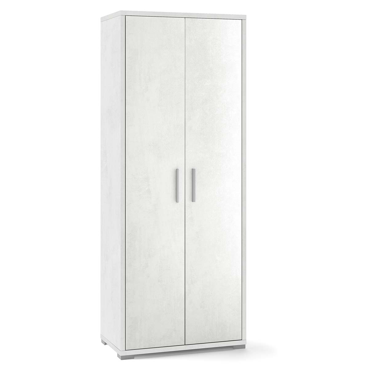 Armadio Scarpiera Miroytengo Pluto 2 Ante - Moderno, Bianco E Cemento, 55x36x103 Cm, Kit Di Montaggio