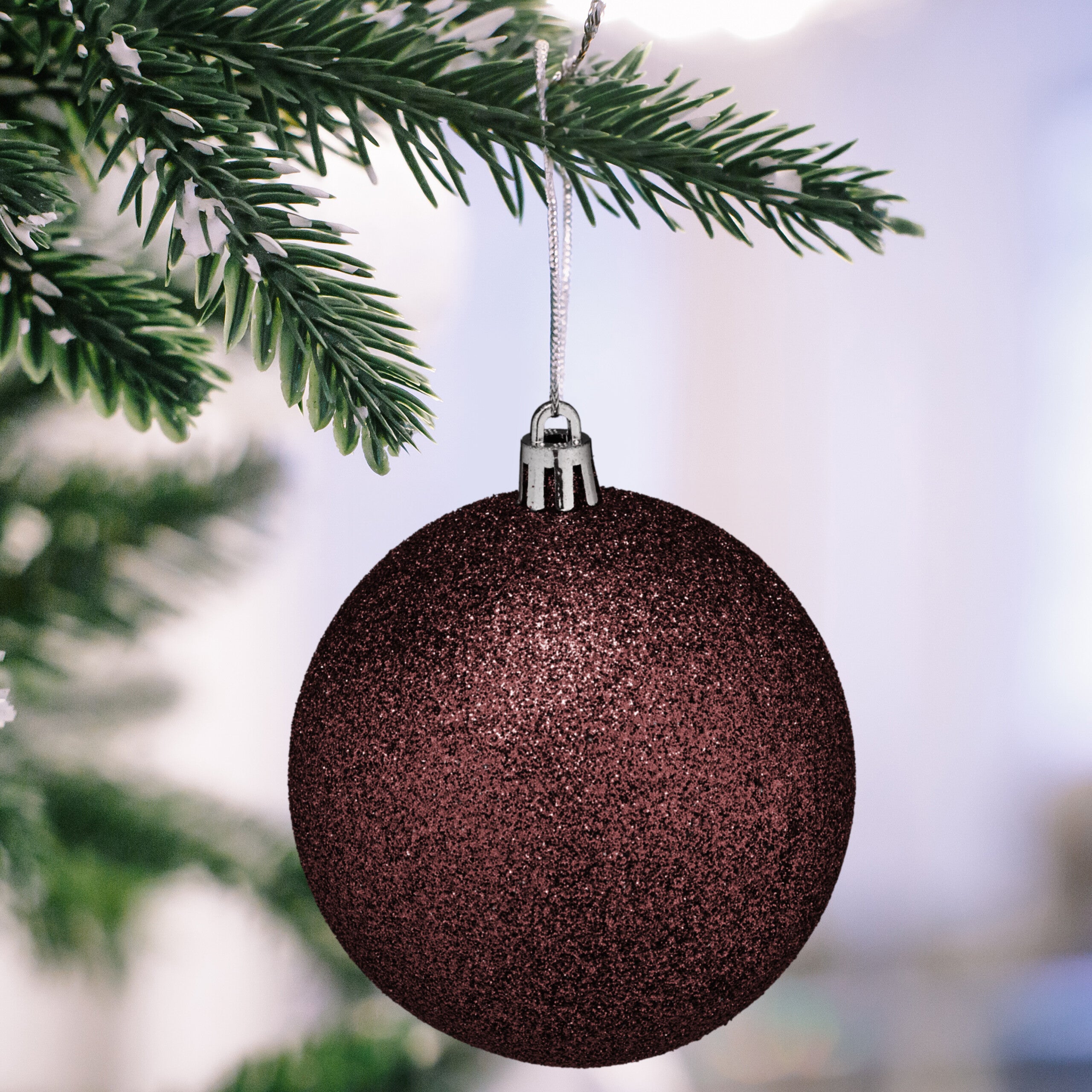 Kaemingk Lot de 16 boules de Noël en verre - 8 cm - Brillantes - Grandes boules de Noël