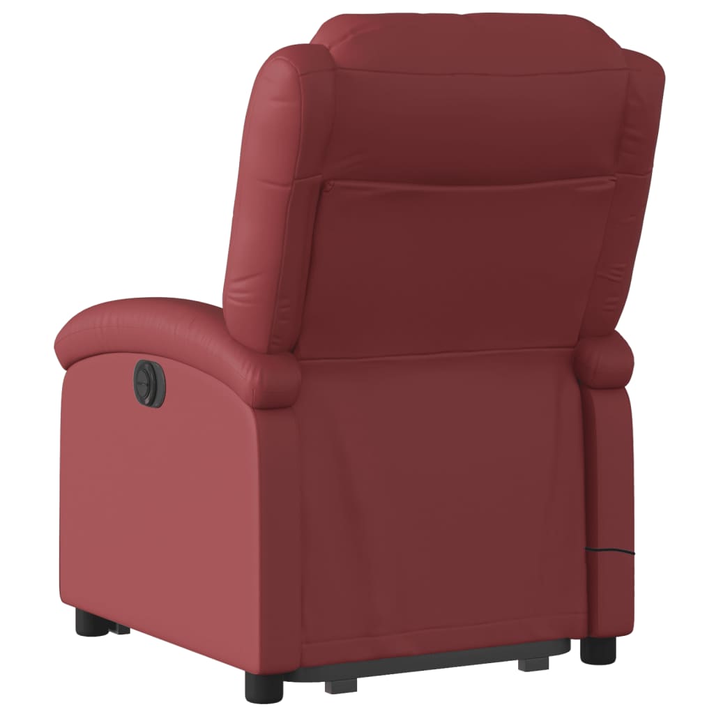 Fauteuil inclinable de massage électrique rouge bordeaux pour le salon - 5