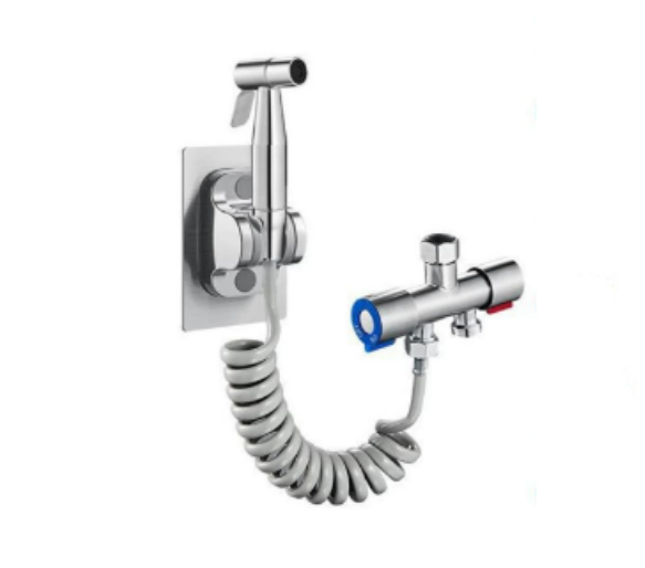 Słuchawka prysznicowa, pistolet natryskowy 304 + elastyczny wąż ze stali nierdzewnej 1,5 m + uchwyt + przełącznik