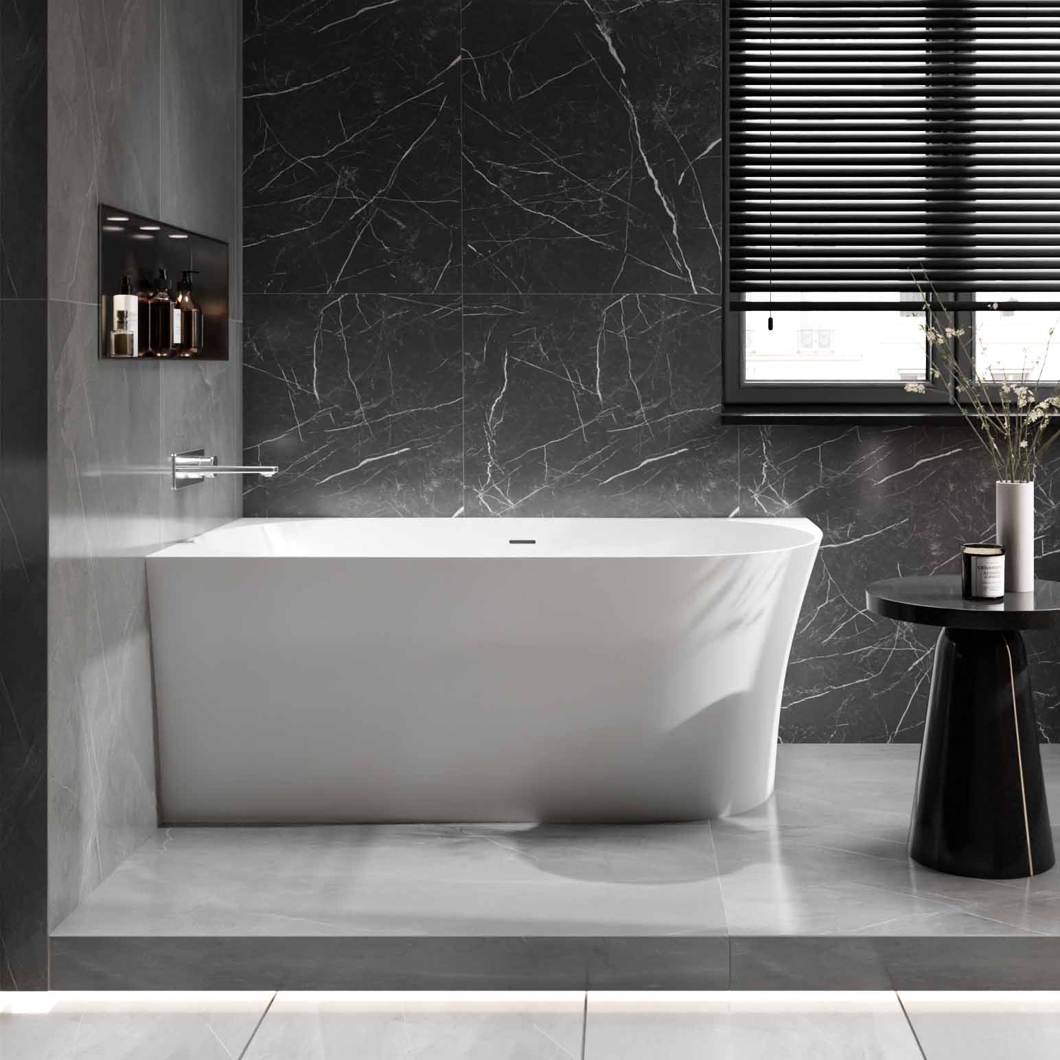 Bernstein Wanna wolnostojąca lewa NOVA SLIM LINE akryl 170x78 biała