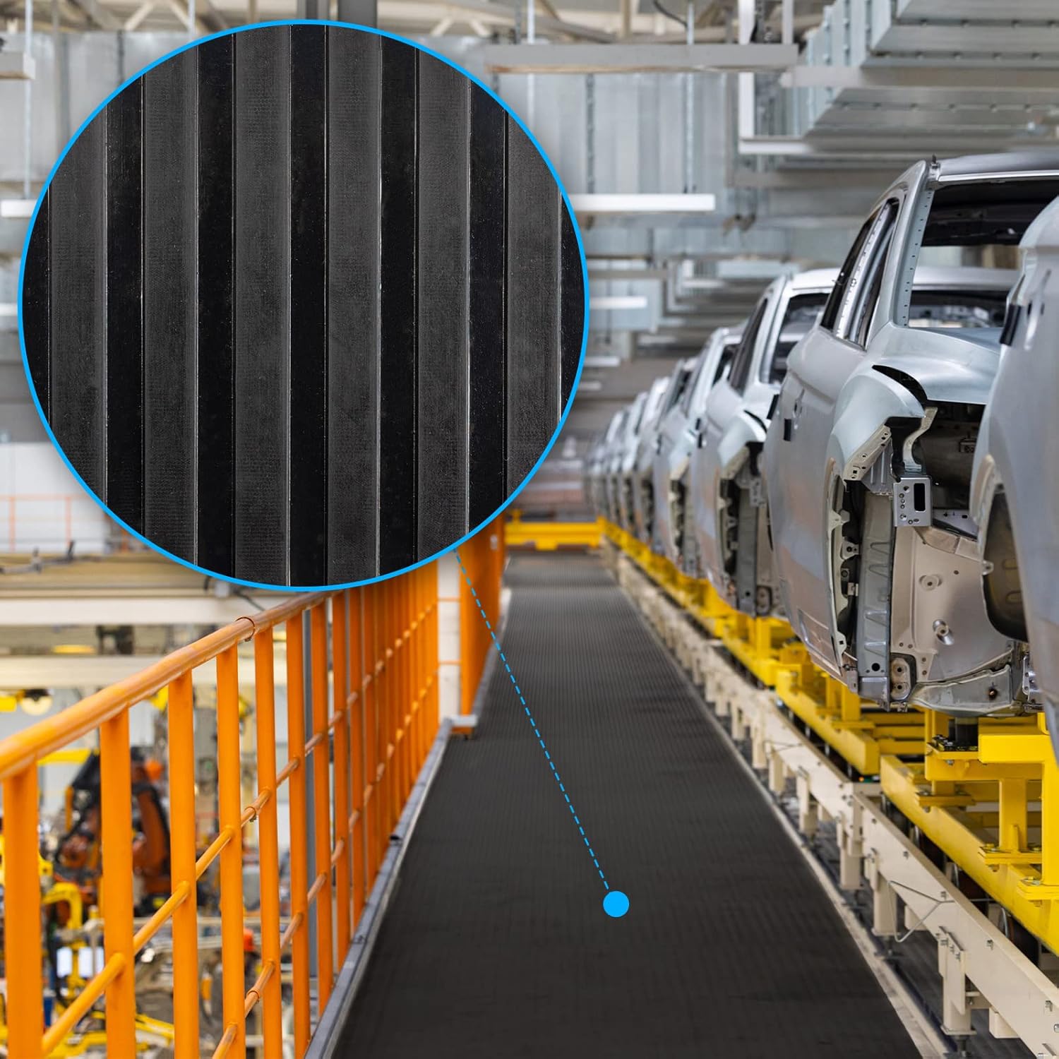 Revêtement de Sol résistant de -30°C à +69°C, Ep = 3 mm, Modèle Fines nervures, 100 x 250 cm - 2