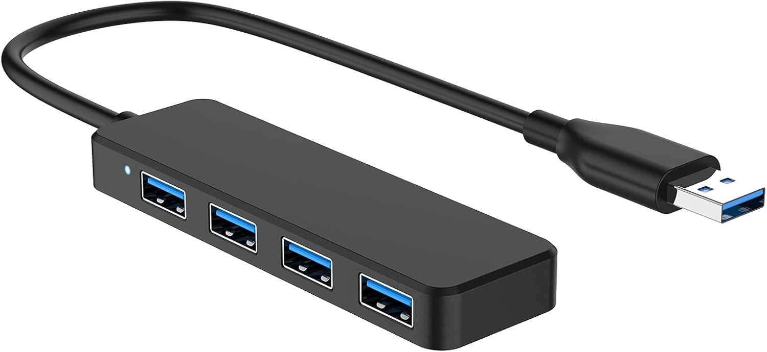 Hub USB 3.0 z 4 portami 5 Gbit/s, Multiport USB 3.0 do PC Mac, Hub USB 3.0 do USB 2.0 1.1, Plug &amp; Play, Kompatybilny z HDD