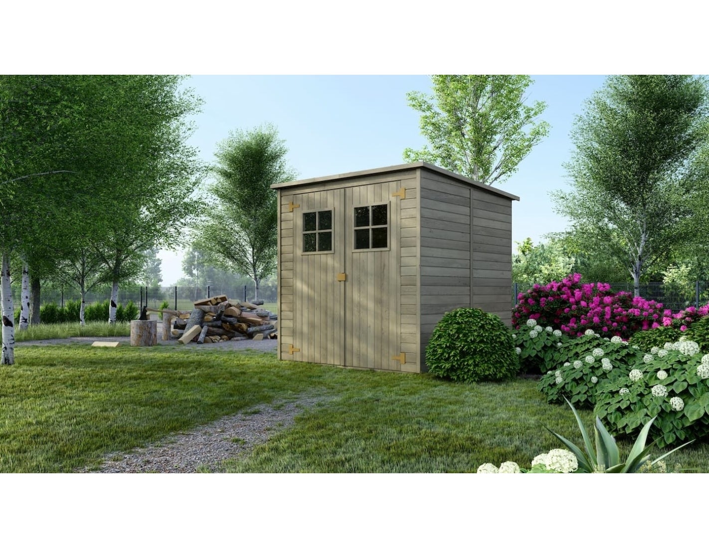 Domek ogrodowy ALTANKA 3,42 m2 - 1,90x1,80 m, drewniany, impregnowany, DOM10, 1szt.