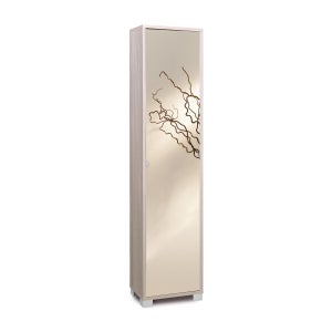Dmora Scarpiera Moderna A 3 Ante Made In Italy, Portascarpe Da Ingresso Mobile Multiuso Cm 135x40h102 Bianco Lucido E Ardesia 57382714