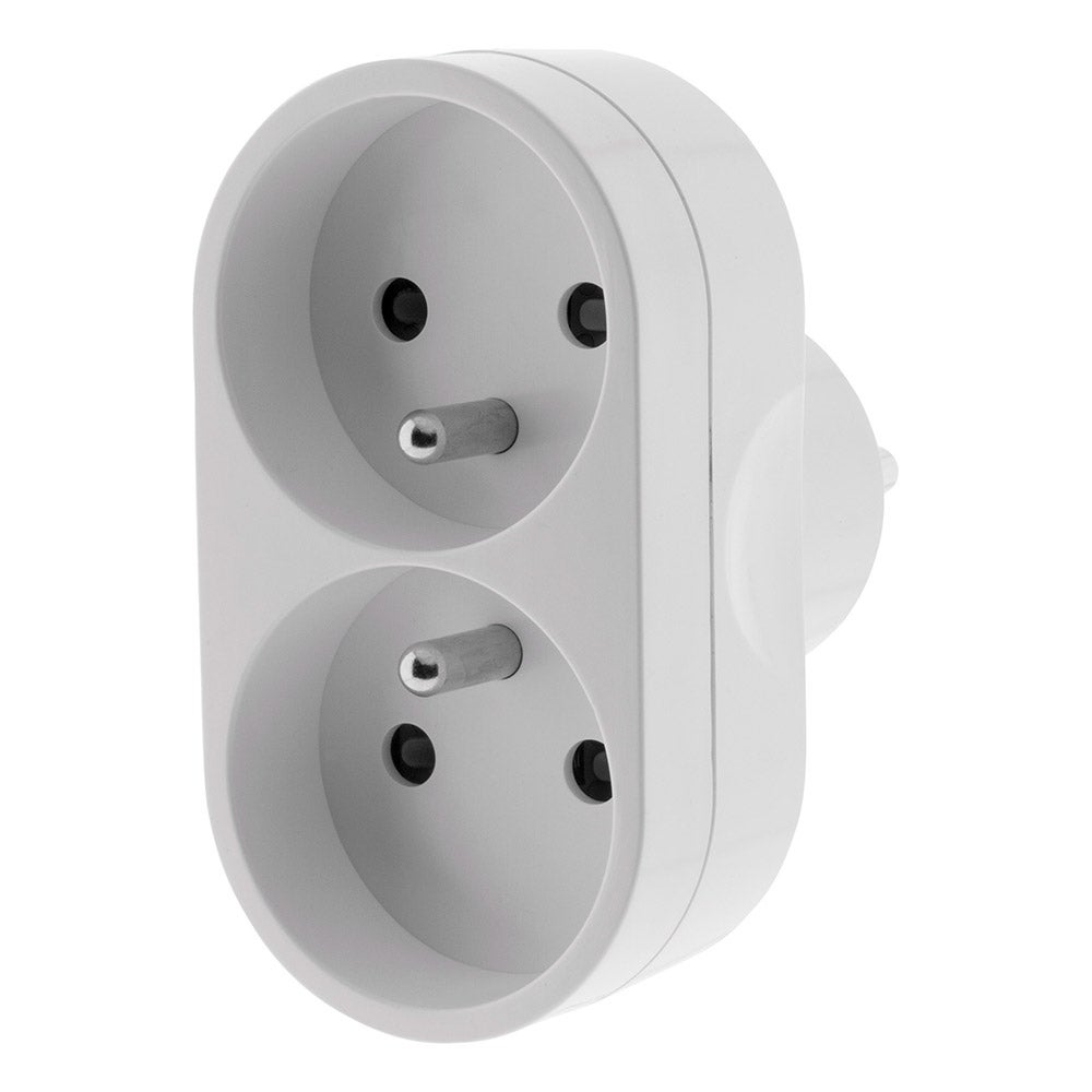 Multiprise biplite pour façade 16A - Blanc - Zenitech - 3