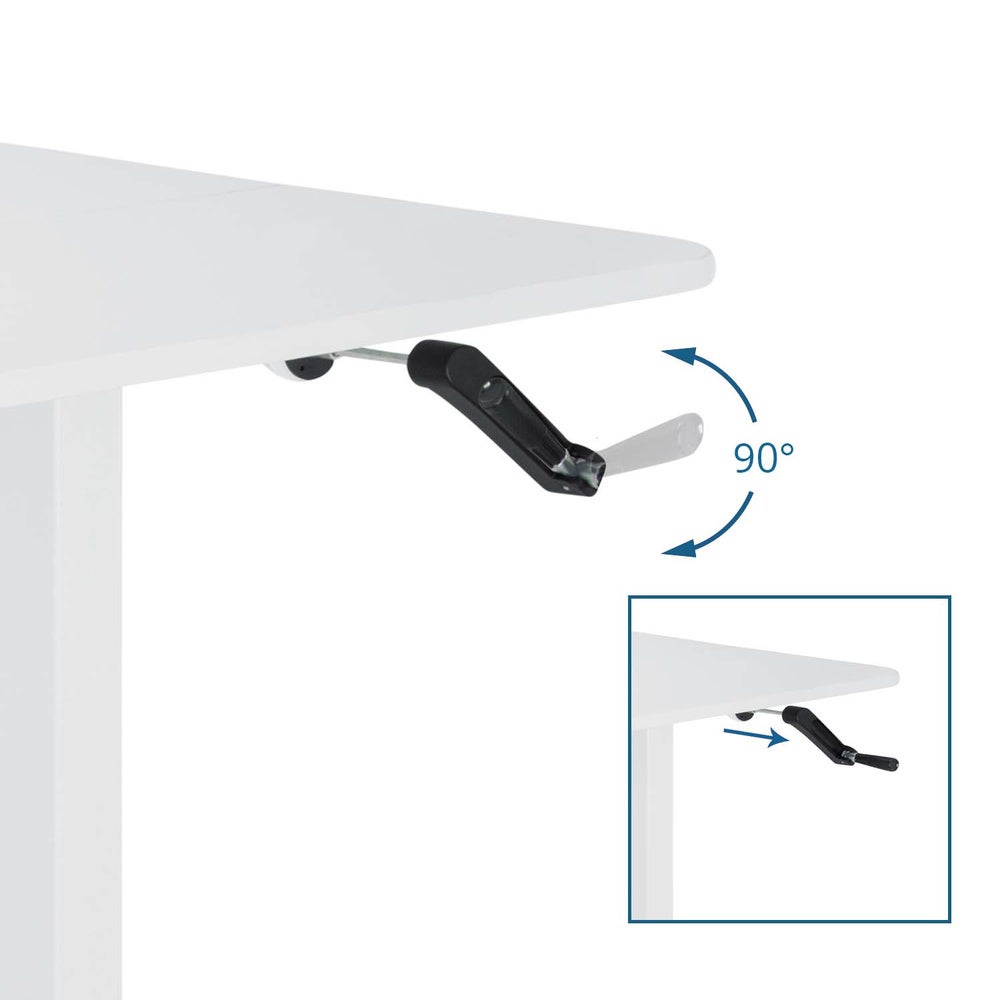 Scrivania STAND CR 120 x 60 altezza regolabile manualmente bianco hjh OFFICE - 3