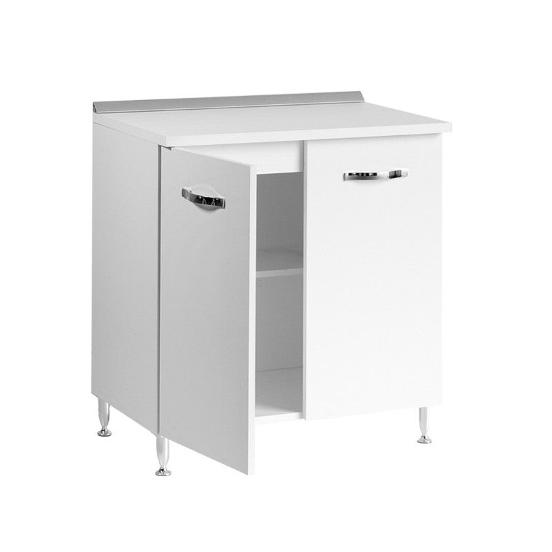 Base pour cuisine Frêne Blanc 2 portes Cm 80x50xH 85 - 2