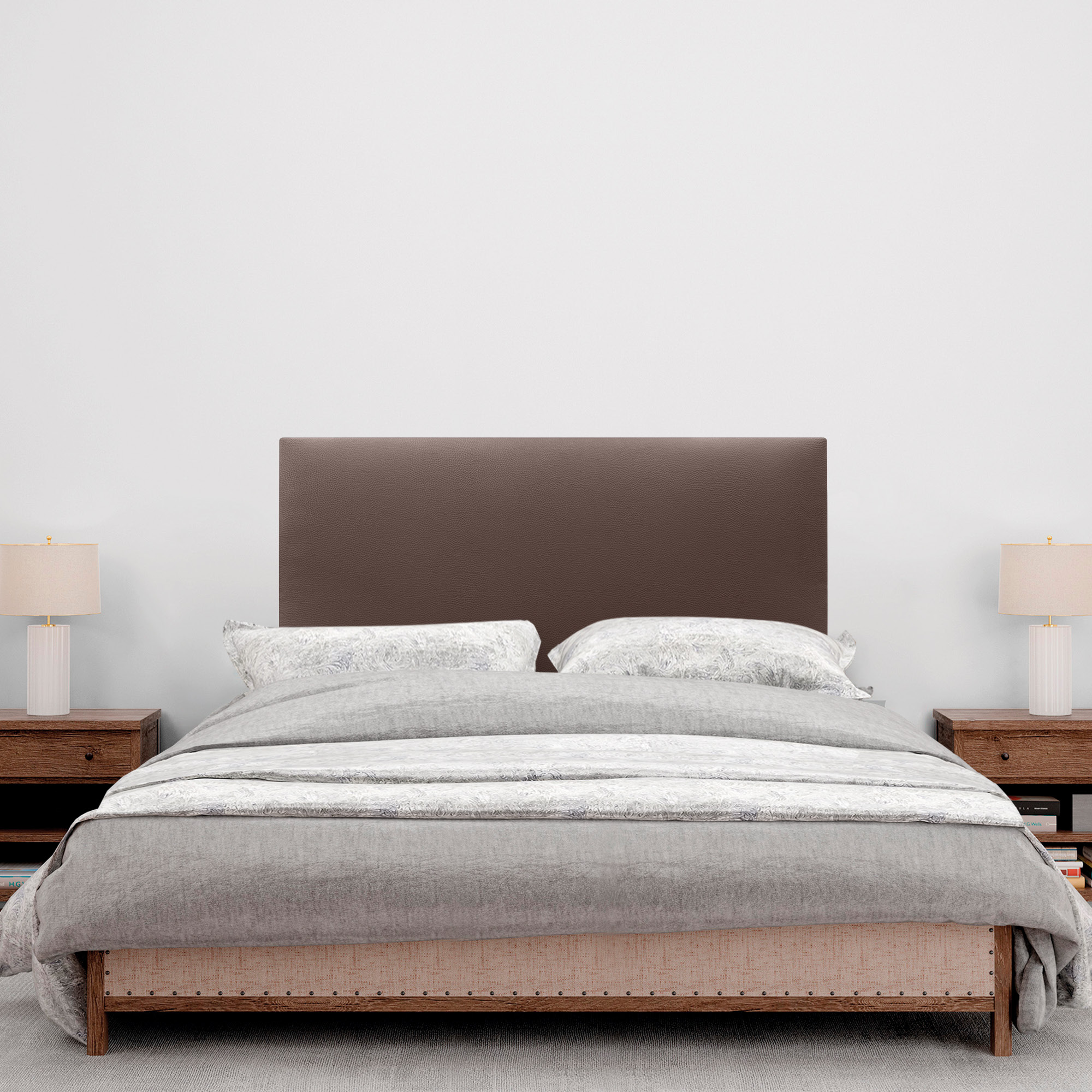 DHOME Cabecero de Polipiel Liso cabeceros Cabezal tapizado Cama (Polipiel Chocolate, 90cm (Camas 70/80/90)) - 4