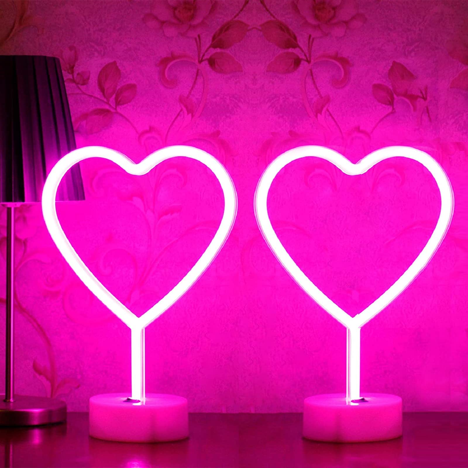 Luce A Forma Di Cuore Al Neon, Doppia Alimentazione (batteria O USB), Impermeabile IP45, Perfetta Per San Valentino E Decorazioni Romantiche In Casa O Al Bar