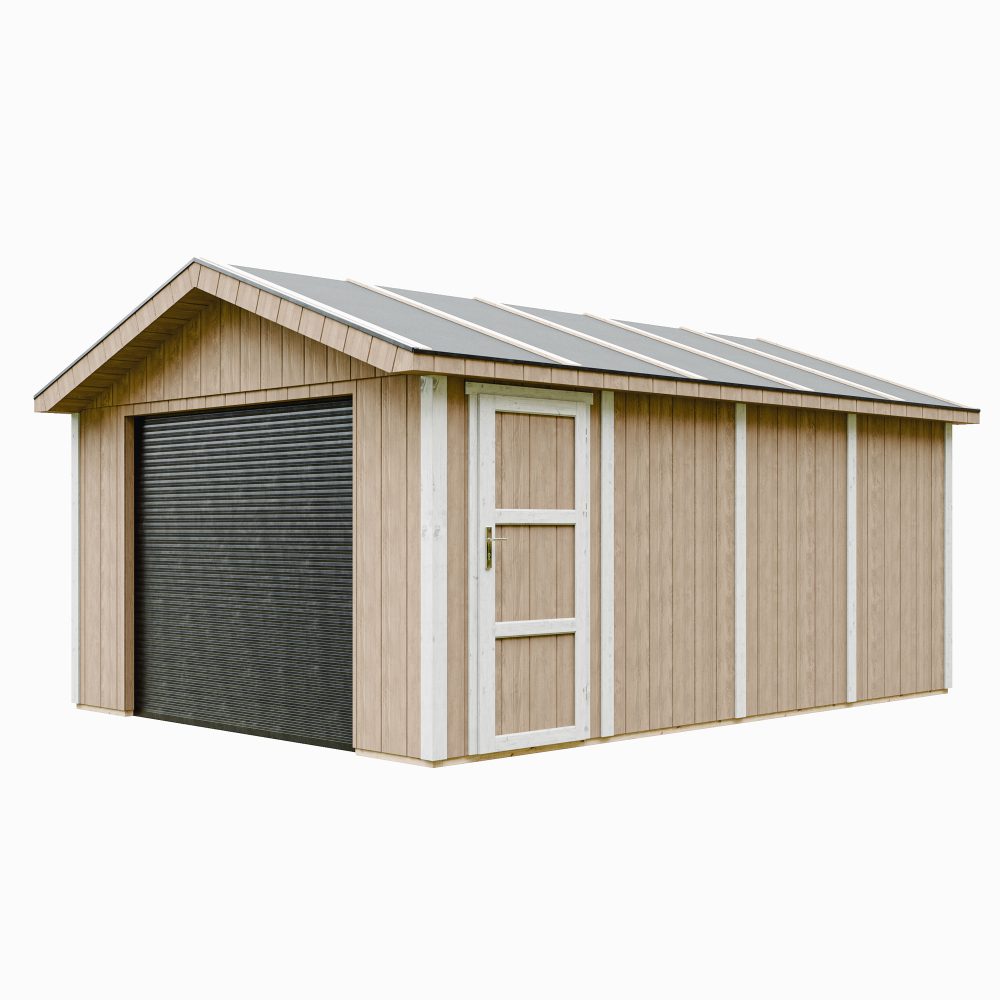 GARAŻ PREMIUM QUALITY 17 m² - Dł. 378 x Szer. 530 cm - Timbela M991B - TERRA BROWN