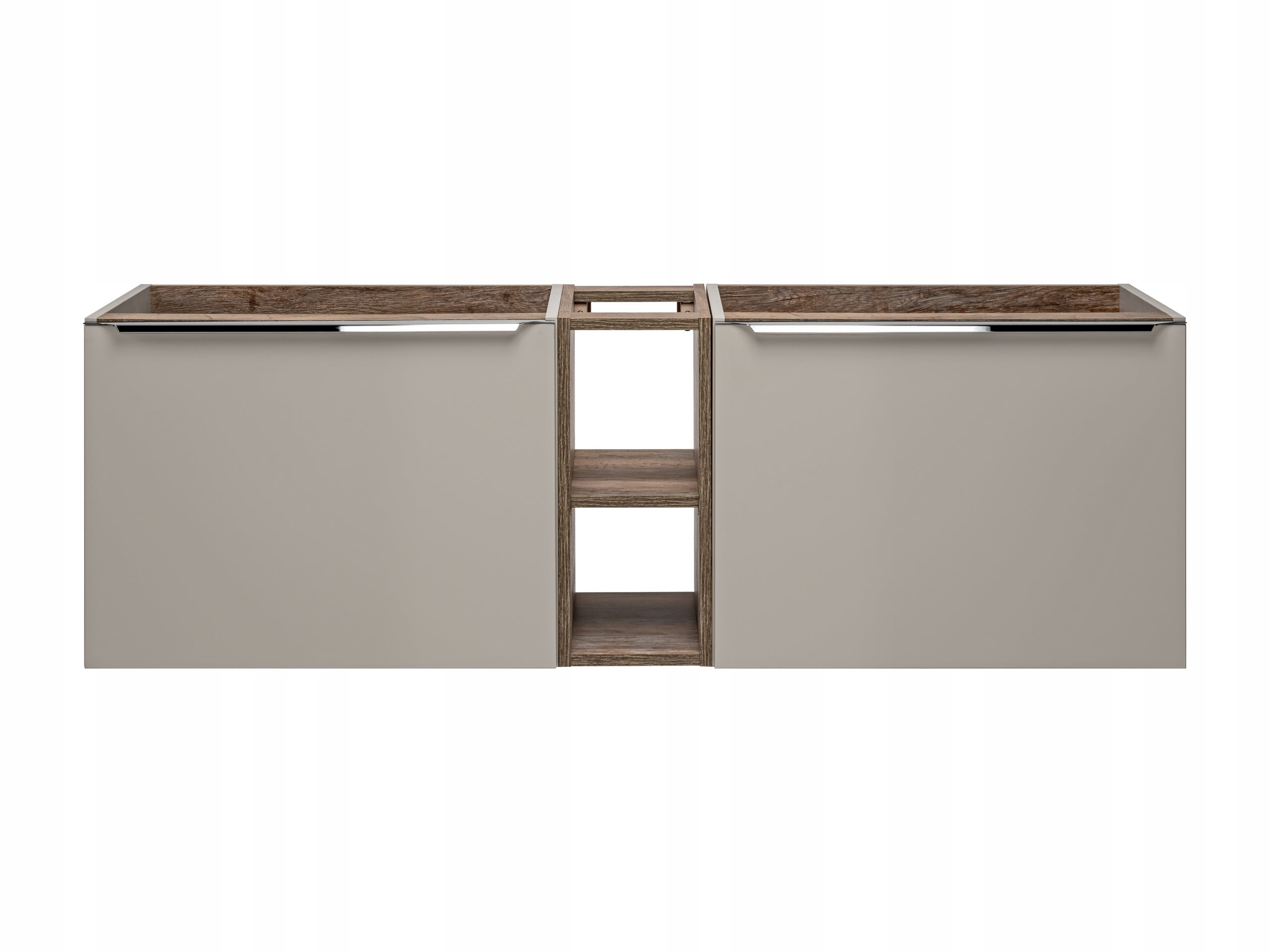 Szafka łazienkowa SANTA FE 140 cm taupe z regałem pod umywalki - 4
