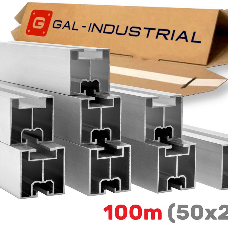 PROFIL ALUMINIOWY 40x40 DO MONTAŻU FOTOWOLTAIKI ZESTAW 100M (50X2M) TYP T