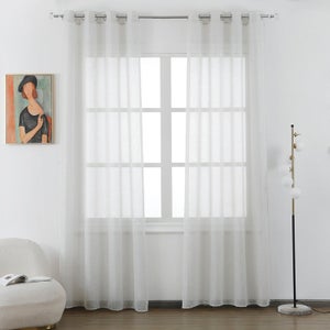 Heimtexland Cortina Hilos Cortina De Hilos Ajustable Para Balcón O Ventana - Material 100% Poliéster, Con Anillas Y Diseño Moderno Fadengardine Moderno