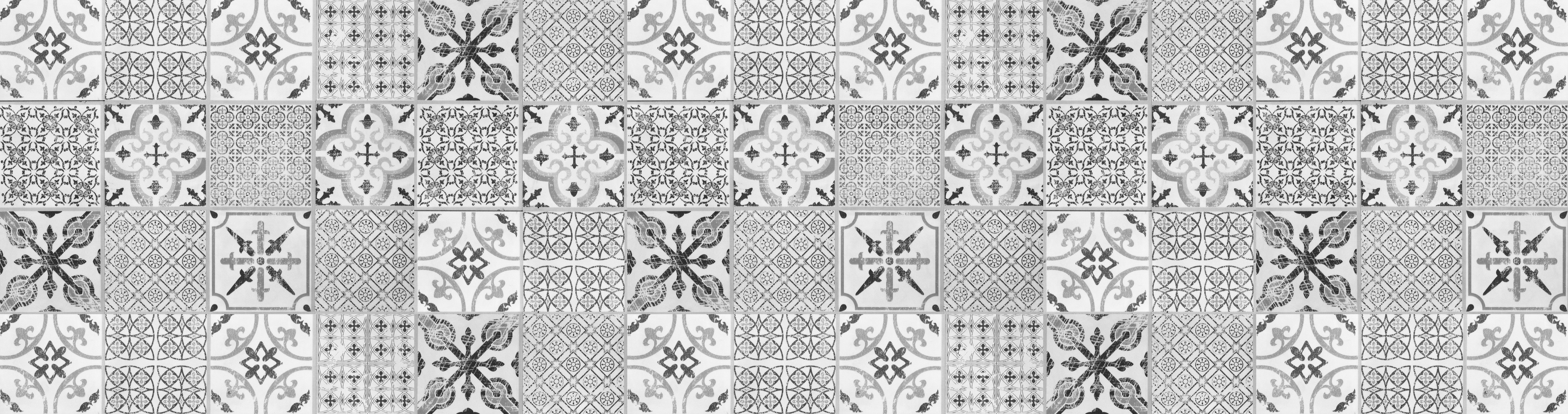Dywan winylowy Collage vintage szary 66x250 cm - PVC antypoślizgowy, winylowy do kuchni lub salonu, zmywalny, wodoodporny, szary