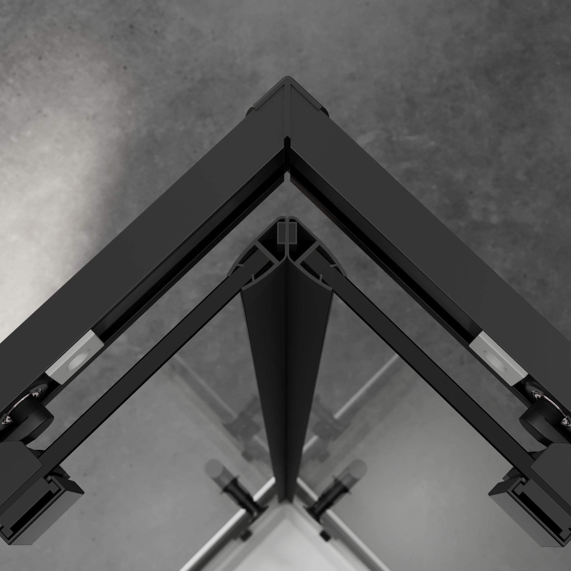 SIRHONA Cabine de douche avec Coulissante à Double Ouverture - Verre Trempé de 5mm - Noir 76x76x195cm - 4