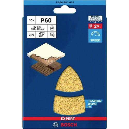 Hoja de lija EXPERT C470 de 102 x 62/93 mm, G 60, 10 unidades - 2
