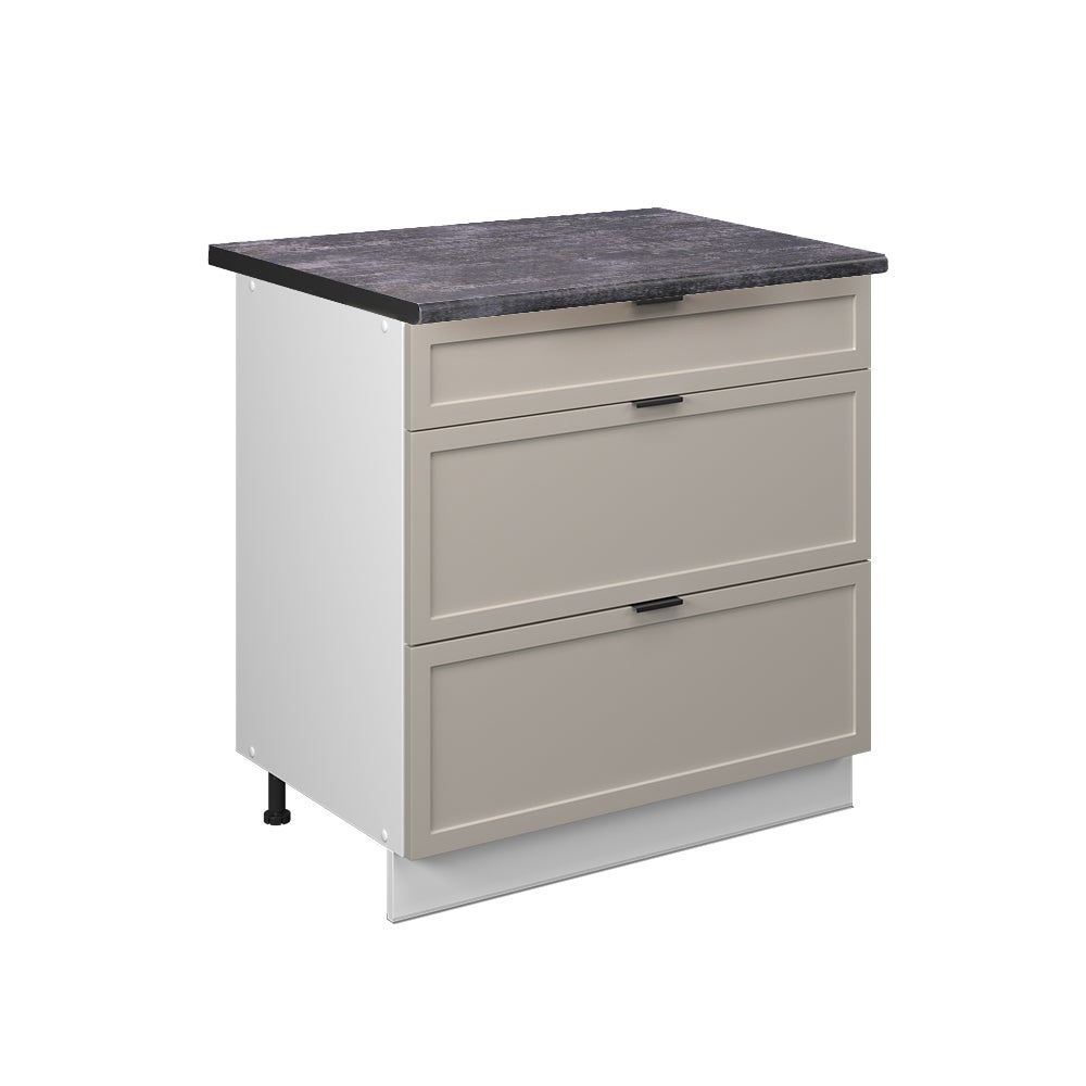 Vicco Szafka dolna do kuchni Fame-Line, GreyBeige, 80 cm z 3 szufladami, BP Antracyt