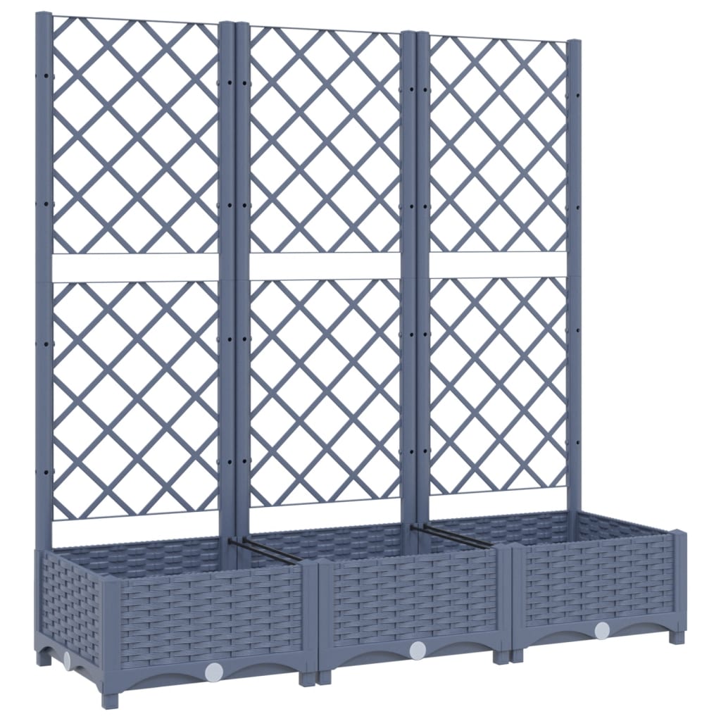 Maison Exclusive - Vaso/floreira jardim c/ treliça 120x40x121,5 cm PP cinzento azul - 2